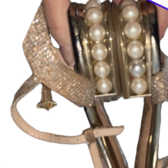 Nicholas Kirkwood glitter flats pearl heel sandals ballet shoes slide in t strap - Picture 6 of 8